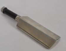 A silver plated 20th century hip flask i