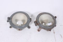 A pair of original vintage industrial bu