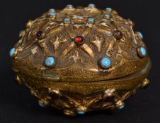 An unusual brass pot / inkwell with inse