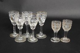 A pair of Georgian trumpet top sherry gl