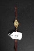 A 9ct gold vintage ladies wristwatch set