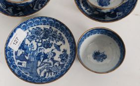 3 19th century blue & white Chinese tea