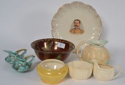 A Beswick Art Deco drip glaze jug togeth