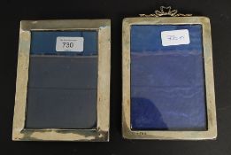 2 silver hallmarked picture frames. One
