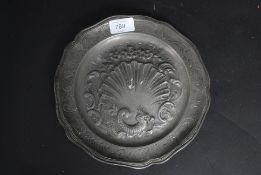 An early 19th century pewter plate mould