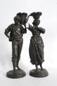 A pair of 19th century spelter figurines