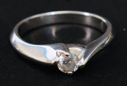 A 9k white gold, 25 carat single stone d