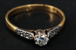 18k yellow shank gold, 20 points single