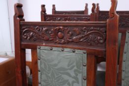 A set of 6 Edwardian Arts & Crafts oak d