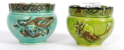 2 near pair 19th century Chinese ceramic