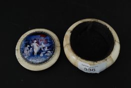 A 20th century carved bone trinket box w