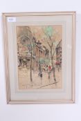 A Framed and glazed pen and ink street s