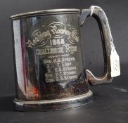 A Victorian 1888 silver plate tankard is