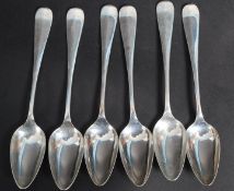 A set of six silver hallmarked tea spoon