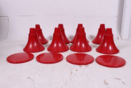 A set of 4 retro vibrant red Tam Tam sto