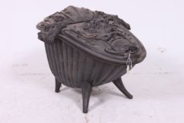 A 19th century French cast iron coal hod