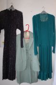 A collection of 3 vintage ladies dresses