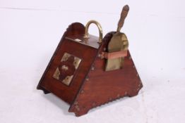 A Victorian 19th century brass and mahog