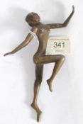 A 1930's Art Deco brass car mascot in th