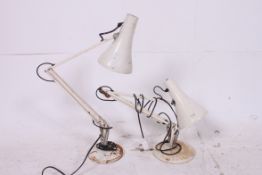 Two vintage white anglepoise lighting co