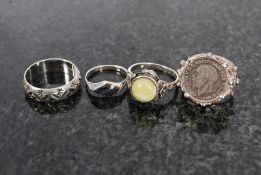 A collection of 4x white metal (various