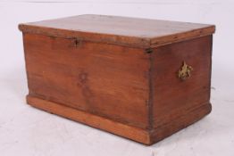 A Victorian pine blanket box chest. Rais