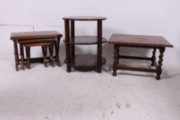 A pine eclesiastical style nest of table