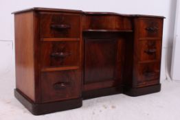 A good Victorian mahogany kneehole twin