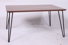 An excellent retro 1950's teak hairpin l