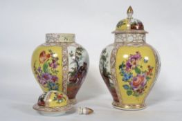 2 Continental Dresden style ginger jars