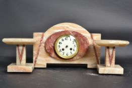 A 1930's Art Deco cream and rouge marble