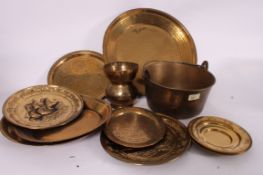 A large quantity of brass / brasswares t