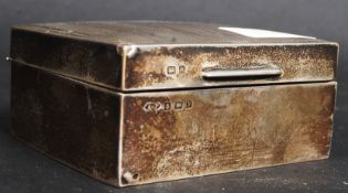 A silver hallmarked table top cigarette