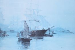 After Montague Dawson. Entitled ' Pagoda