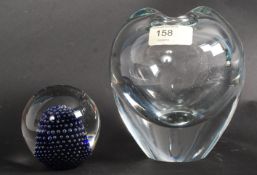HOLMEGAARD, DANISH GLASS PAPERWEIGHT wit