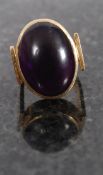 A 14k gold / 585, amethyst ring. Stamped