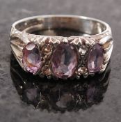 An early 20th century silver and amethys