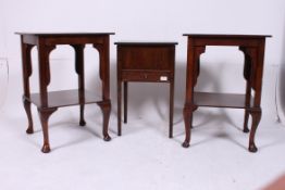 A pair of matching oak occasional / beds