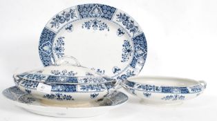 2 Albany blue and white ceramic platters