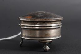 A hallmarked silver and tortoiseshell po