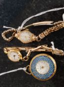 WATCHES; Two vintage gold plated ladies