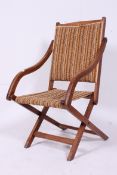 A Victorian oak folding campaign style d