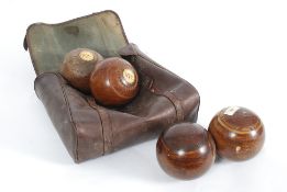 A set of vintage 20th century bowling ba