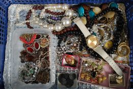 COSTUME JEWELLERY; A mixed lot of costum