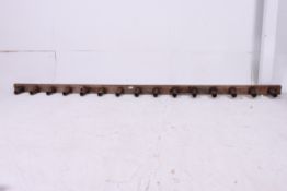 A large 20th century Industrial coat rac