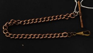 A 9ct gold chain and Albert bar pocket f