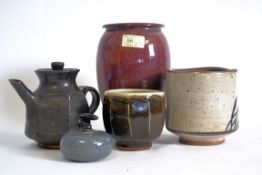 A collection of 5x pieces of studio pott