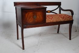 An Edwardian style mahogany inlaid telep