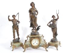 A 19th century French 3 piece clock garn