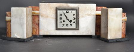 A 1930's Art Deco cream and rouge marble